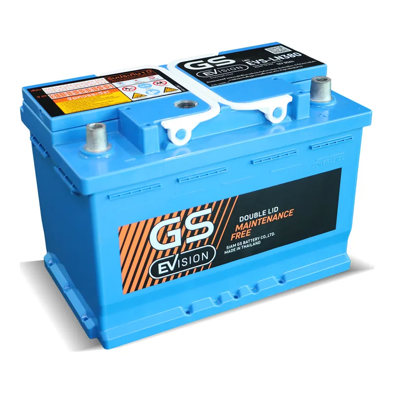 แบตเตอรี่ GS EVS-LN380 (DIN 80) แบตกึ่งแห้ง 12V 80Ah ร้านแบตเตอรี่รถยนต์อุดรธานี