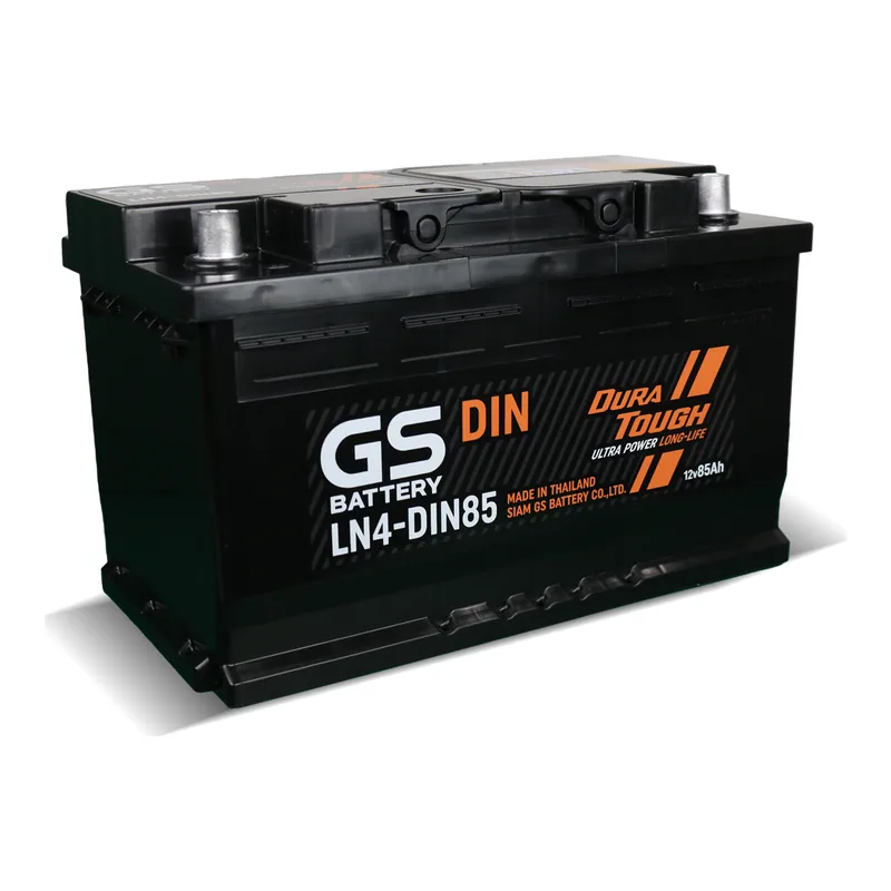 แบตเตอรี่ GS LN4-DIN85 (DIN 85) แบตกึ่งแห้ง 12V 85Ah ร้านแบตเตอรี่รถยนต์อุดรธานี