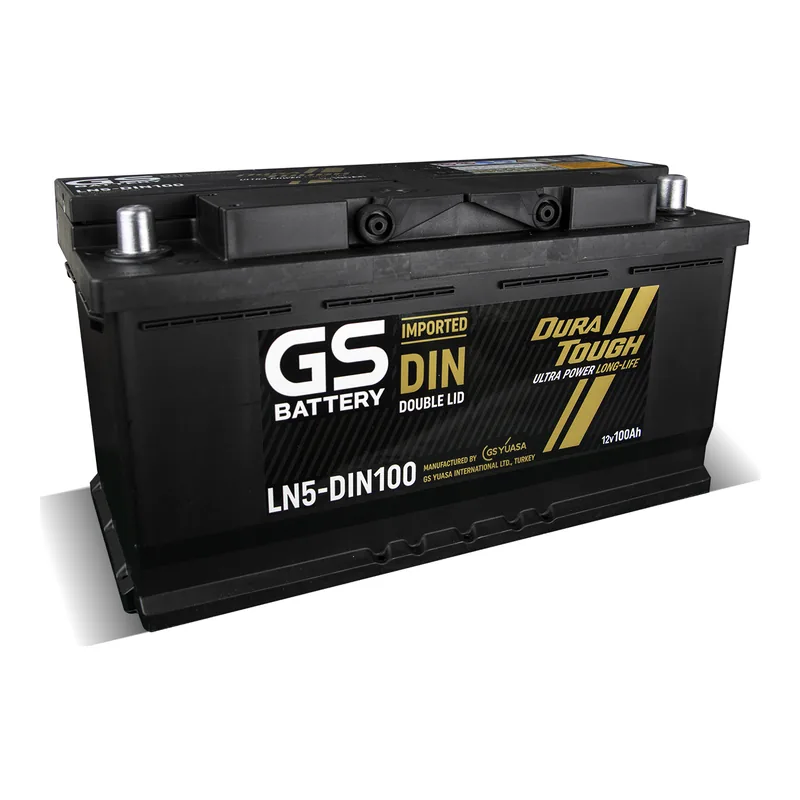 แบตเตอรี่ GS LN5-DIN100 (DIN 100) แบตกึ่งแห้ง 12V 100Ah ร้านแบตเตอรี่รถยนต์อุดรธานี