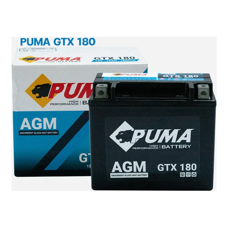 แบตเตอรี่ Puma GTX 180 12Ah AGM รองรับ Start-Stop แบตสำรอง/แบตเสริม ร้านแบตเตอรี่รถยนต์อุดรธานี